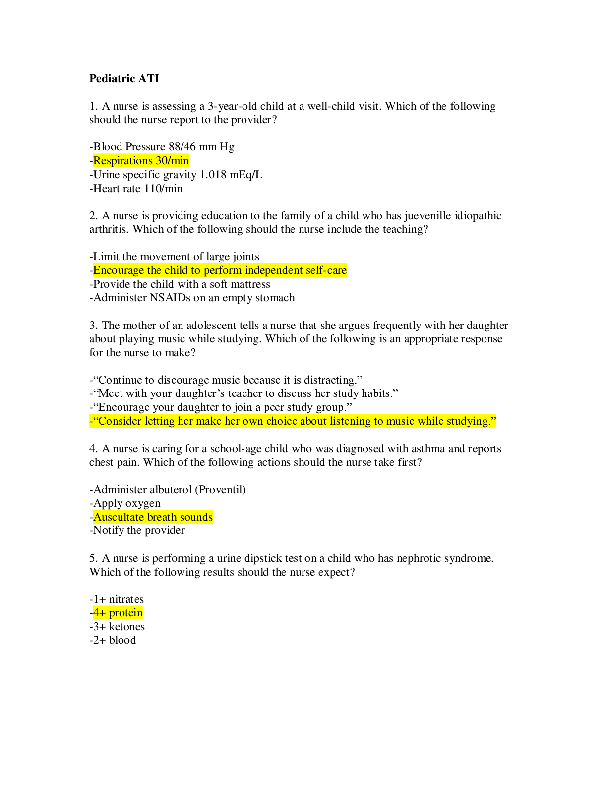 Preview image for ATI PEDIATRIC